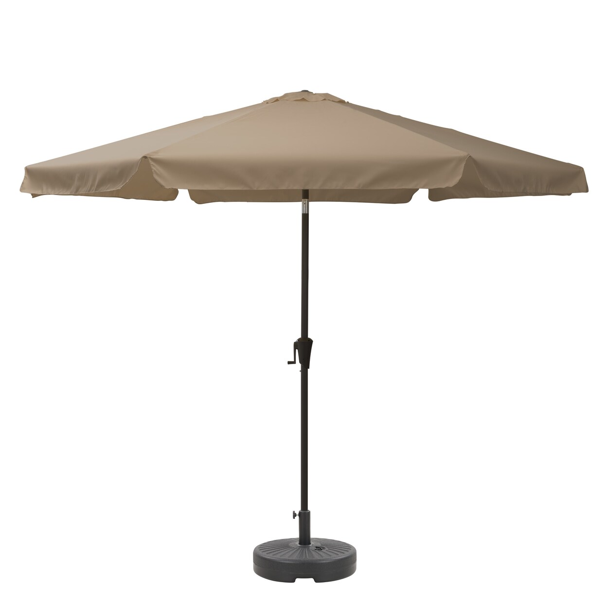 Corliving 10Ft Round Tilting Patio Umbrella And Round Umbrella Base