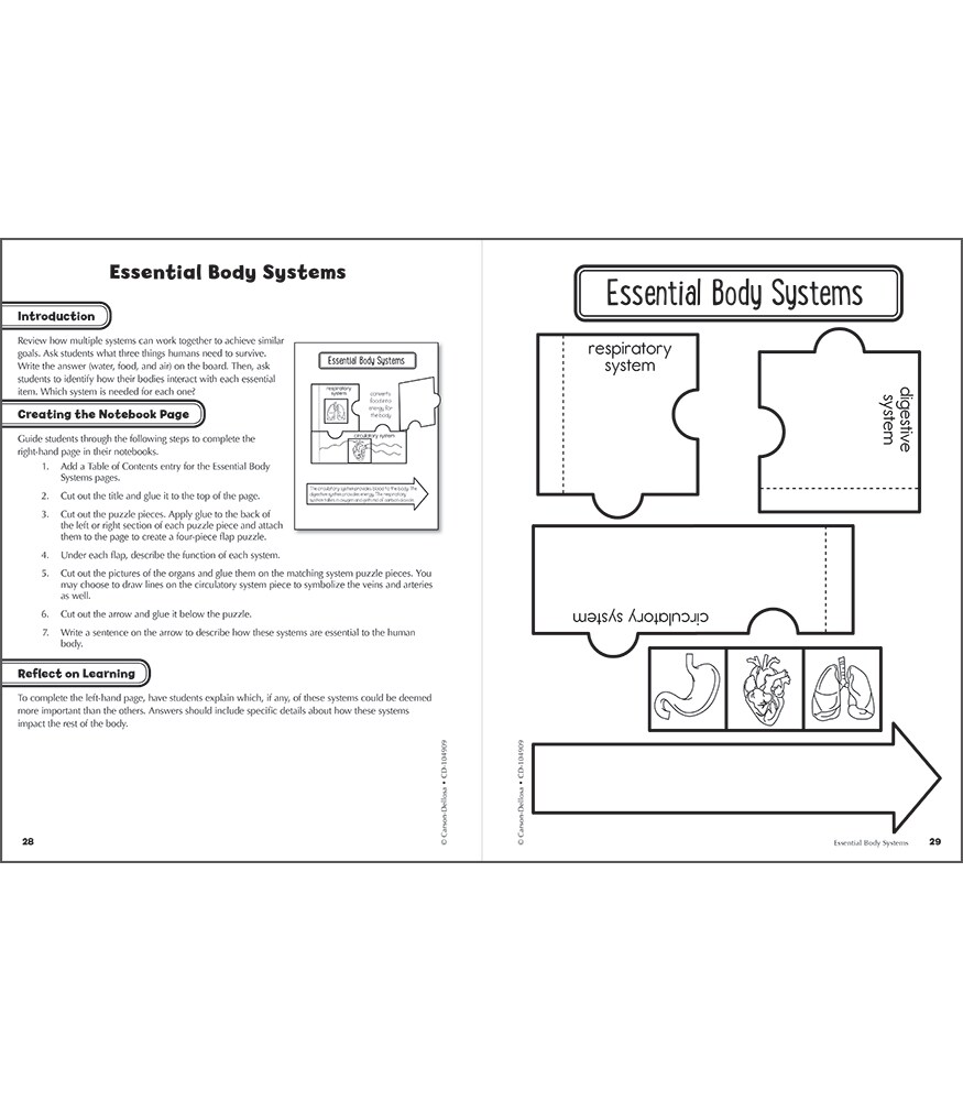 Carson Dellosa 5th Grade Interactive Notebooks, Reproducible Workbook Covering Life, Physical, Space, and Earth Science, Resource for Test Prep and Classroom Organization
