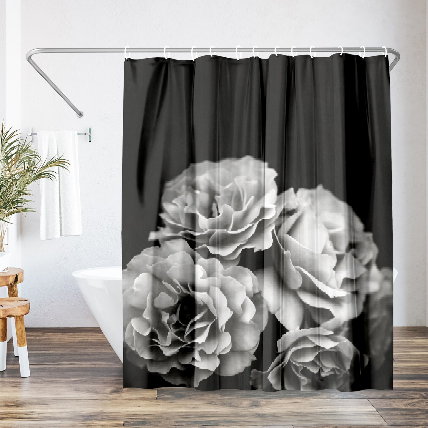 Americanflat 71&#x22; x 74&#x22; Shower Curtain, Moody Roses by Chaos &#x26; Wonder Design