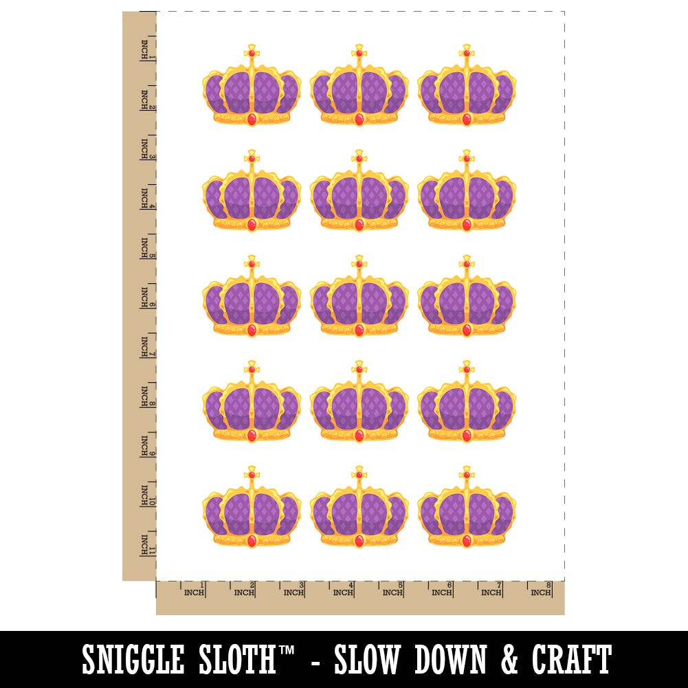 King Queen Royal Crown Temporary Tattoo Water Resistant Fake Body Art Set Collection (1 Sheet)