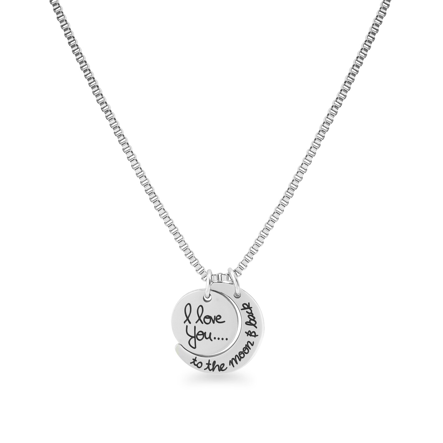 &#x22;I Love You To The Moon and Back&#x22; Stainless Steel Necklace