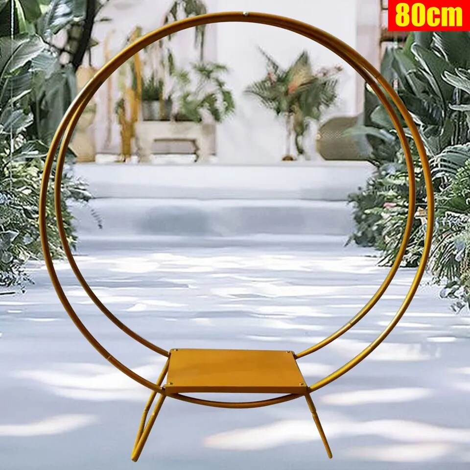 Wedding Cake Flower Stand Metal Round Floral Hoop Arch Rack Cake Holder