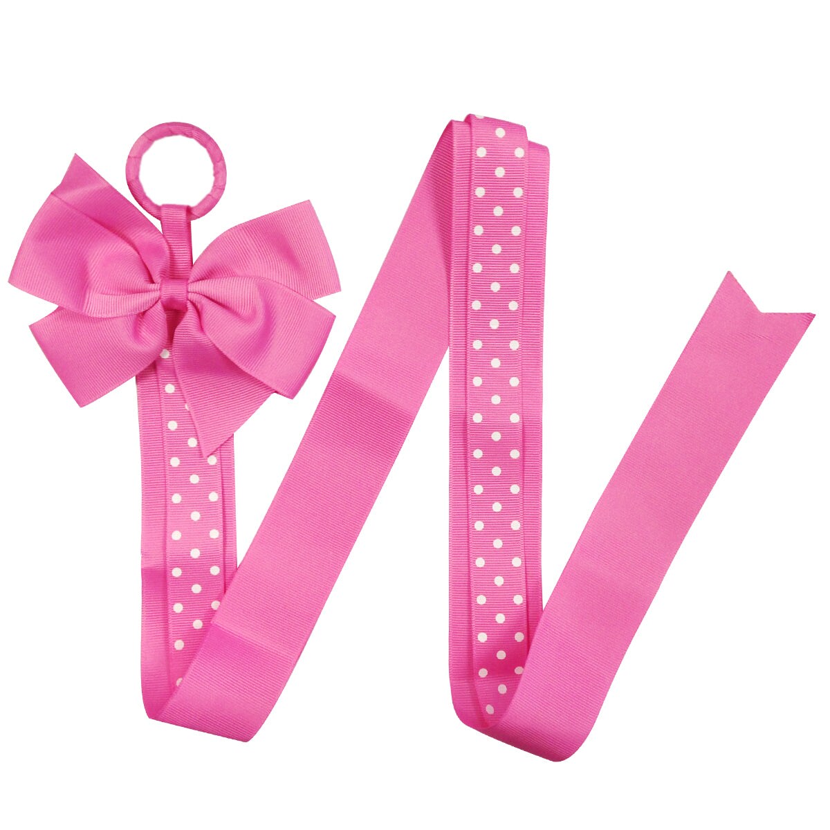 Wrapables Hair Clip and Hair Bow Holder, Hot Pink Polka Dots