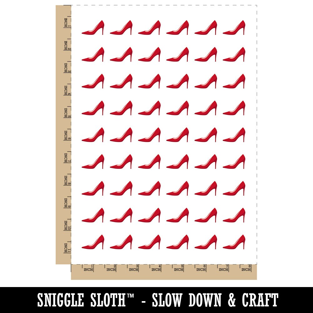 High Heel Pump Shoe Temporary Tattoo Water Resistant Fake Body Art Set Collection (1 Sheet)