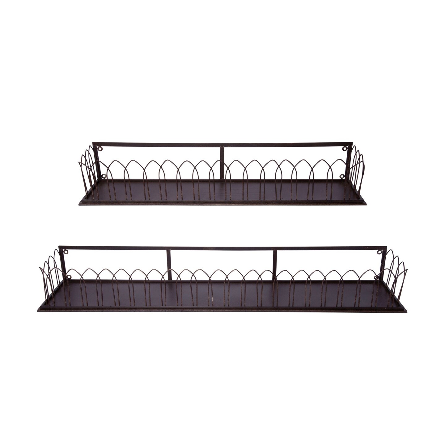 Creative Design Set of 2 Brown Wire Loop Frame Mounting Shelves 48"