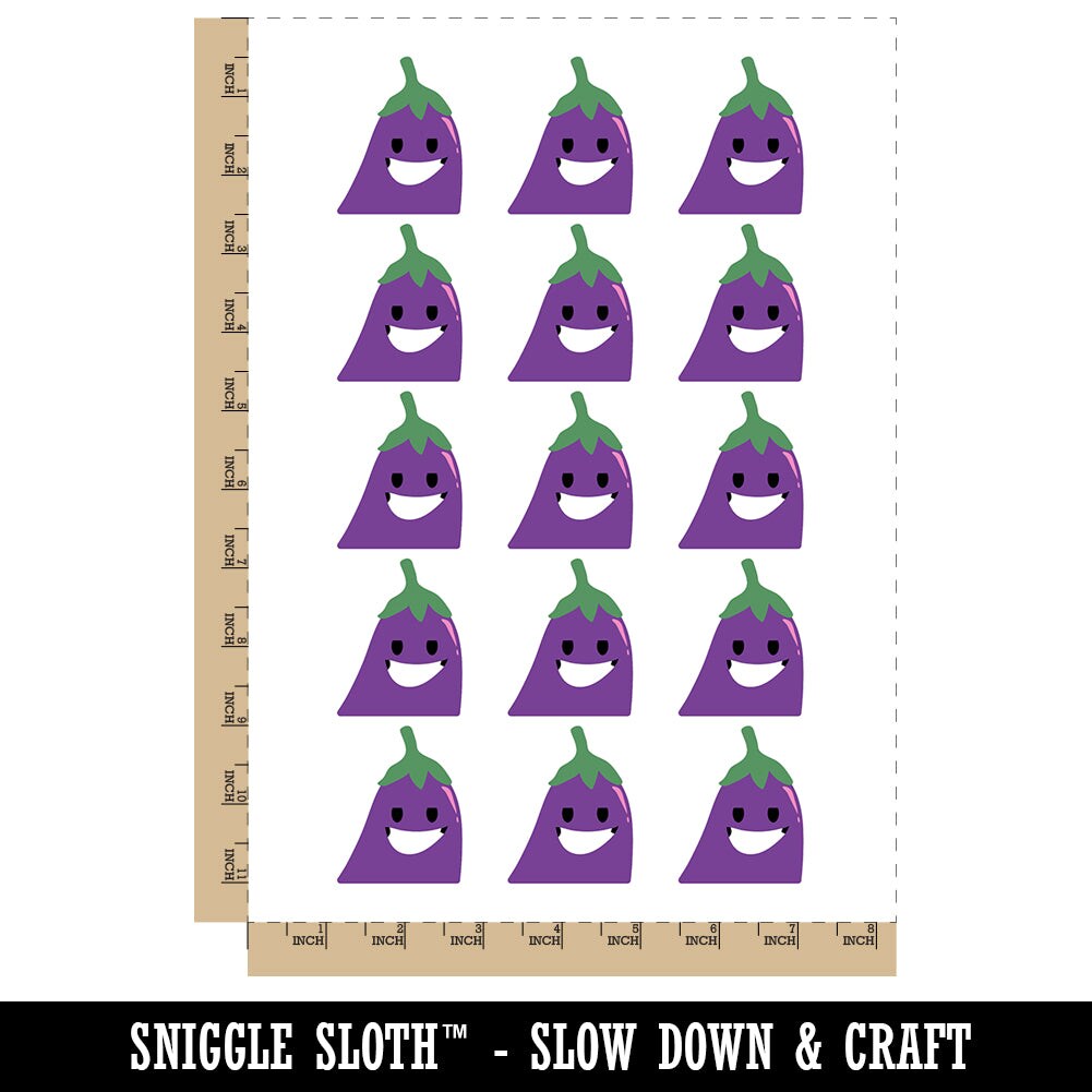 Flirty Pocket Eggplant Aubergine Funny Temporary Tattoo Water Resistant Fake Body Art Set Collection (1 Sheet)