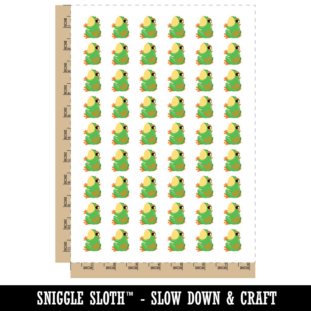 Cute Sticky Frog Looking Back Temporary Tattoo Water Resistant Fake Body Art Set Collection (1 Sheet)
