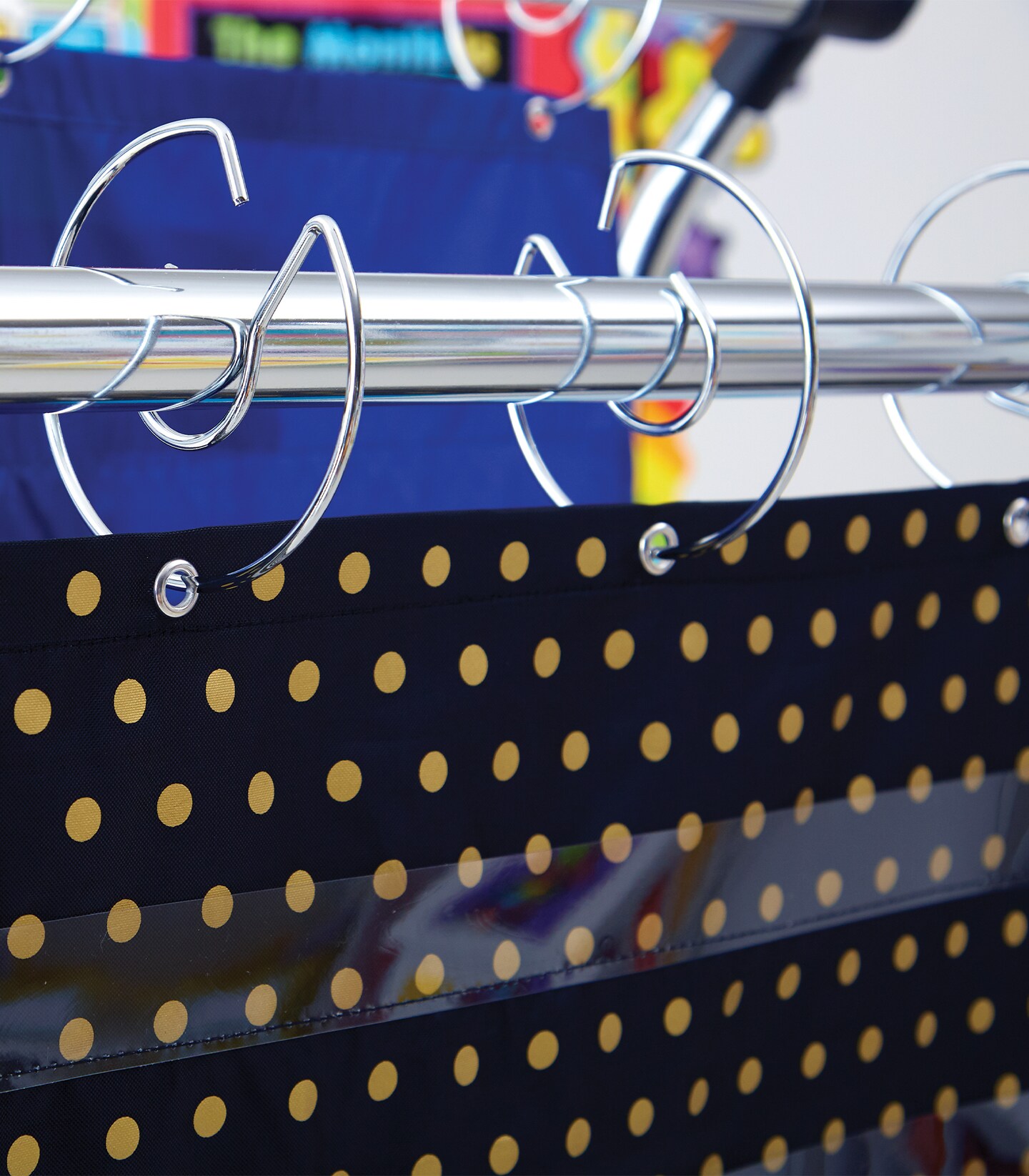 Carson Dellosa Double Pocket Chart Stand Rings—Hanging Rings Replacement Set, Pocket Chart Hooks, Classroom Accessories and Organization, Chrome (3pc)