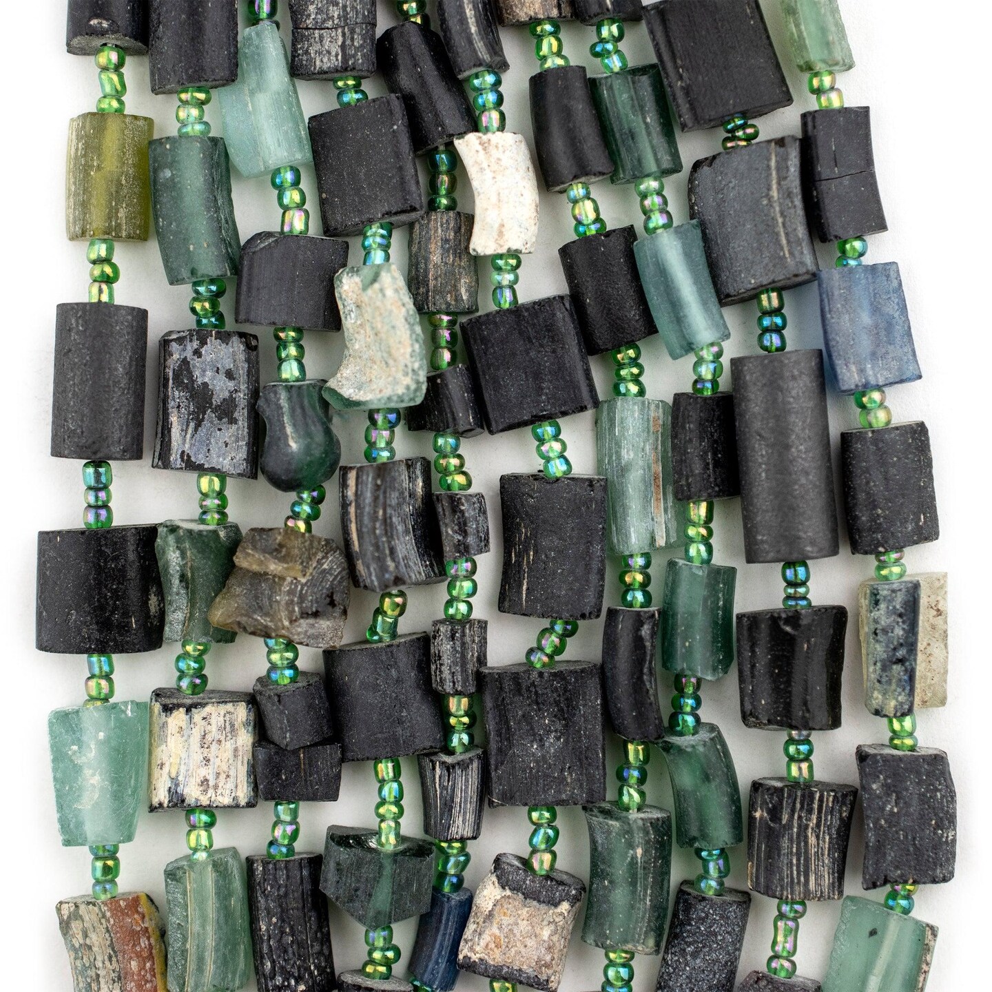 Dark Flat Roman Glass Beads, Genuine Glass Found in Afghanistan, Matte Glass Beads for Jewelry Making, The Bead Chest
