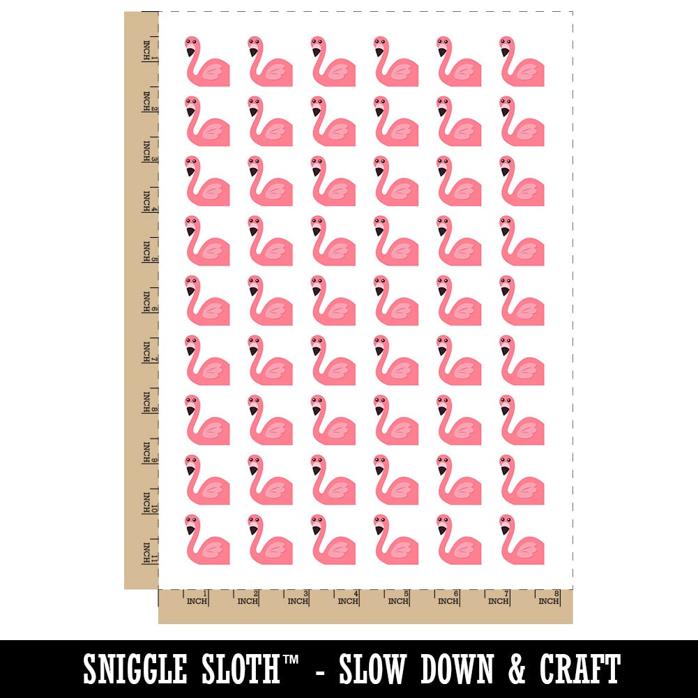 Peeking Flamingo Temporary Tattoo Water Resistant Fake Body Art Set Collection (1 Sheet)