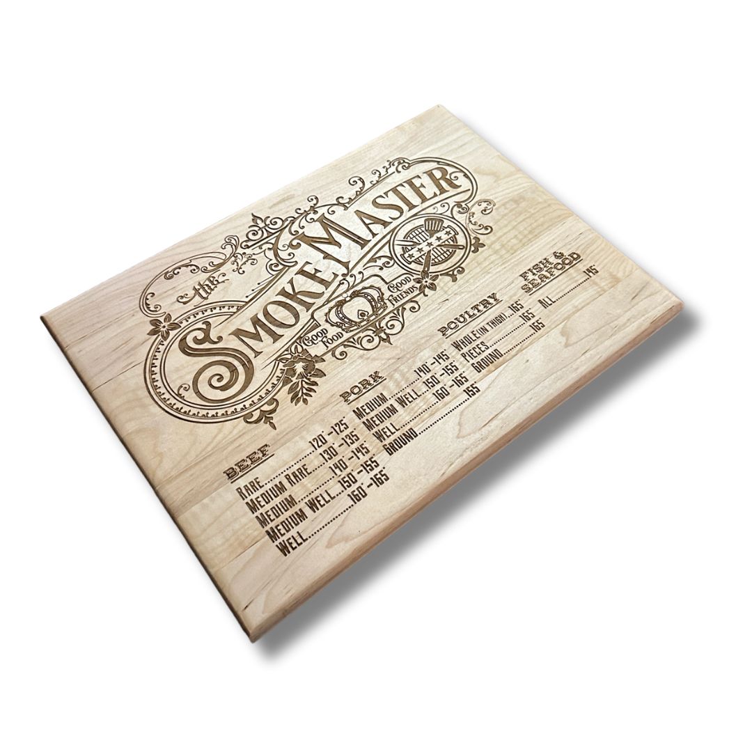 Maple Hard Wood Charcuterie Boards The Smoke Master Engraved Wood