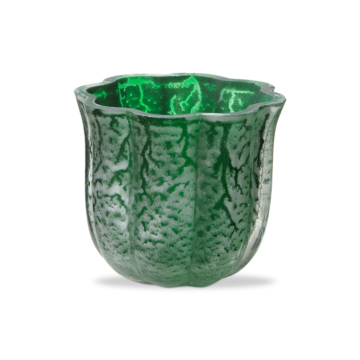 Shine Glass Tealight Candle Holder Green, 3.0L x 3.0W x 3.0H inches