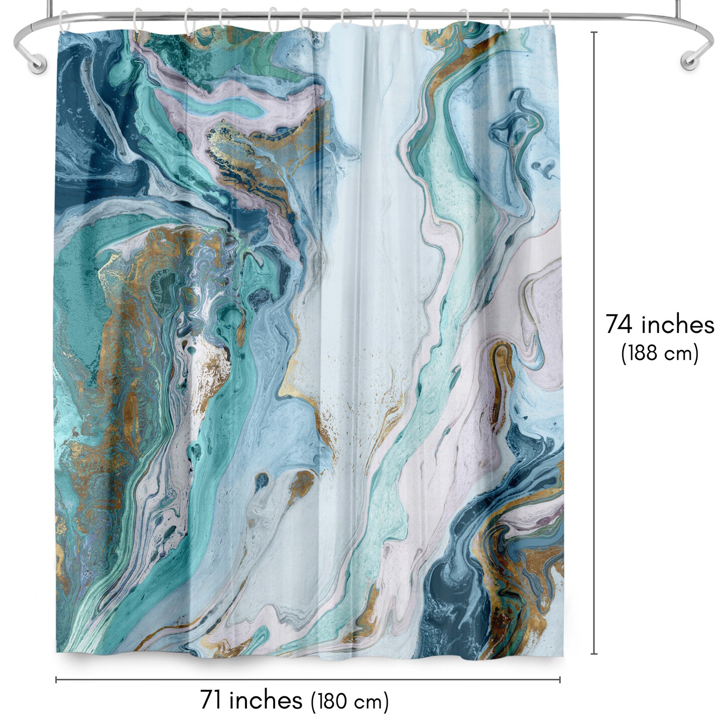 Americanflat 71&#x22; x 74&#x22; Shower Curtain, Marble Petroleum Ii by PI Creative Art