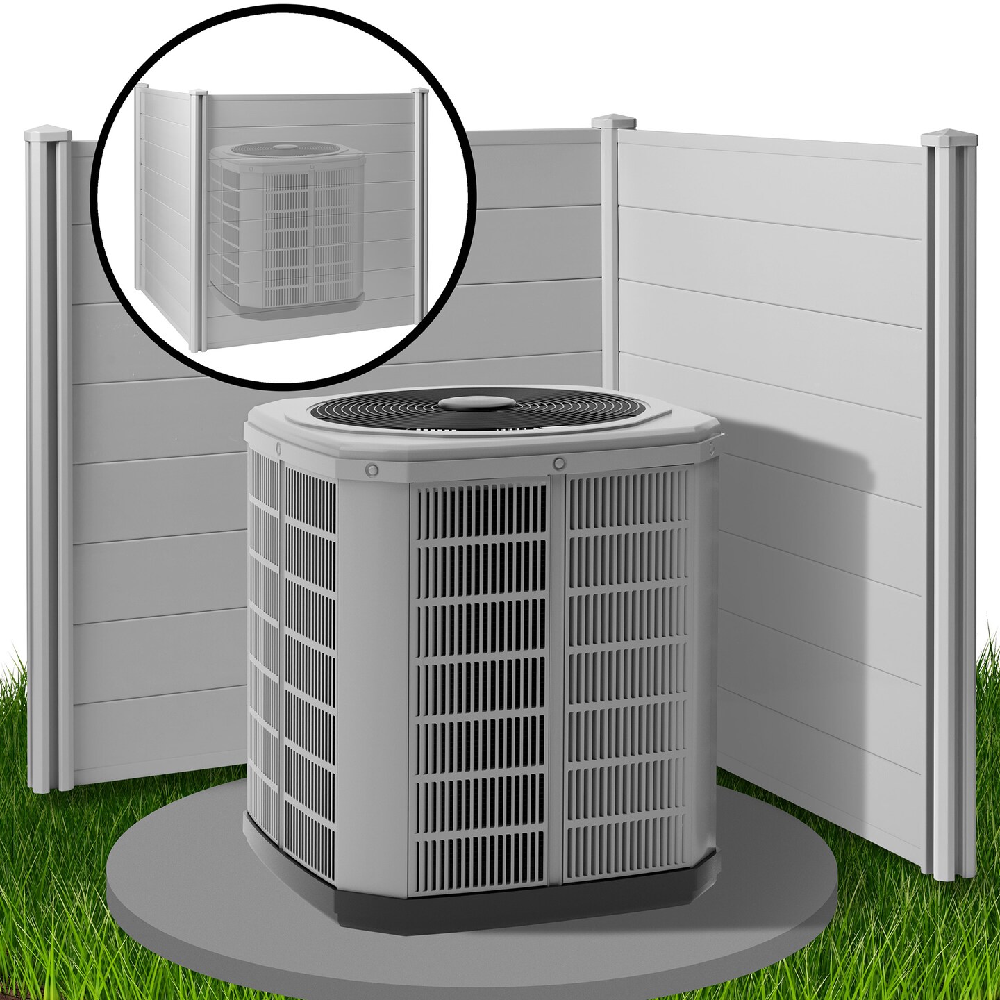 Casafield Privacy Screen - Outdoor Vinyl&#xA0;Fence Panel Enclosure for AC / Trash Bins / Pool Equipment