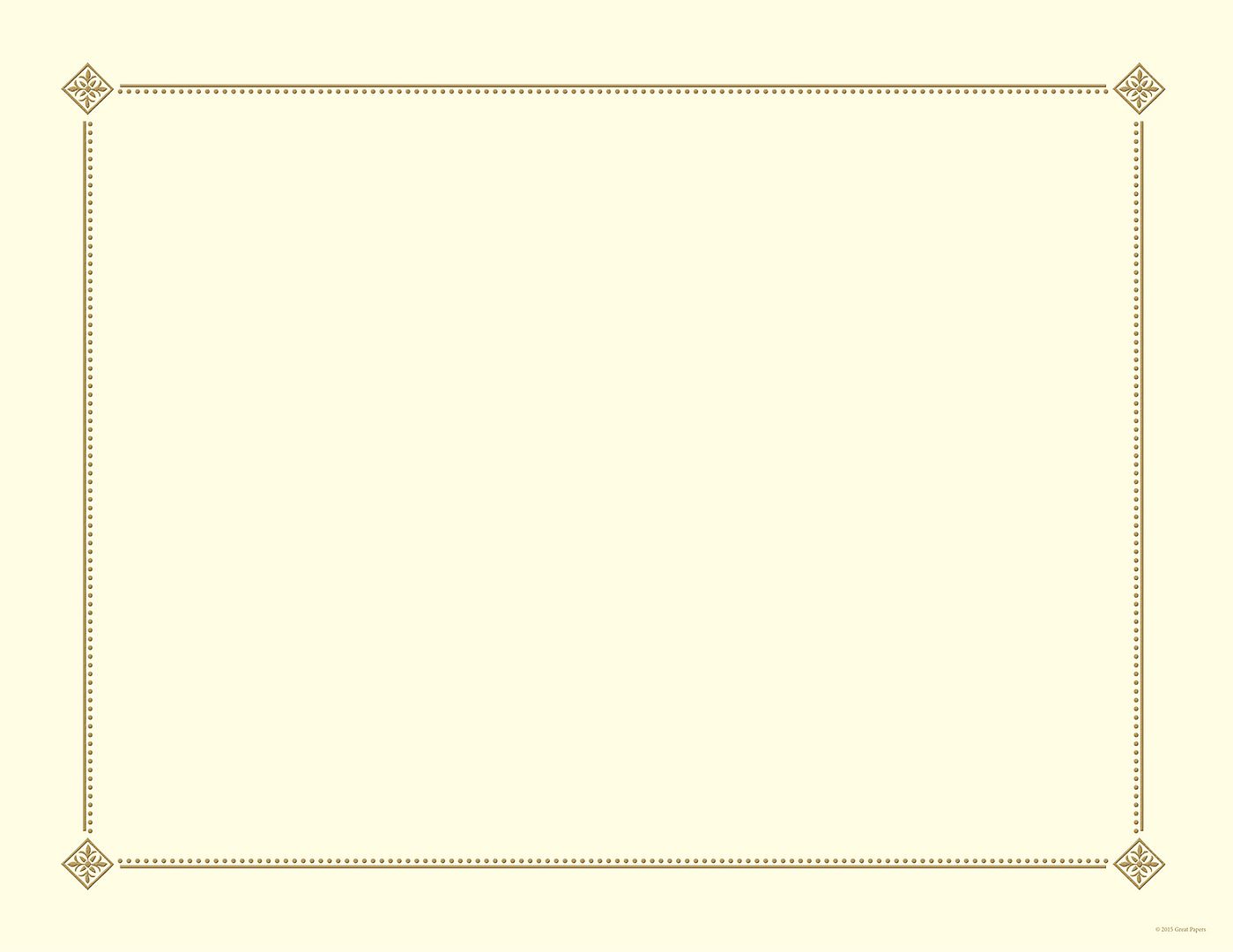 Great Papers! Certificates with Gold Foil, Corner Tiles on Ivory Certificate, 8.5" x 11", Printer Compatible, 12 Count