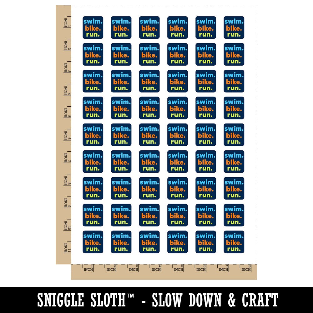 Swim Bike Run Words Triathlon Temporary Tattoo Water Resistant Fake Body Art Set Collection (1 Sheet)