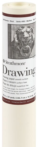Strathmore 400 Series Smooth Surface Drawing Paper Roll - 42&#x22; x 10 yds