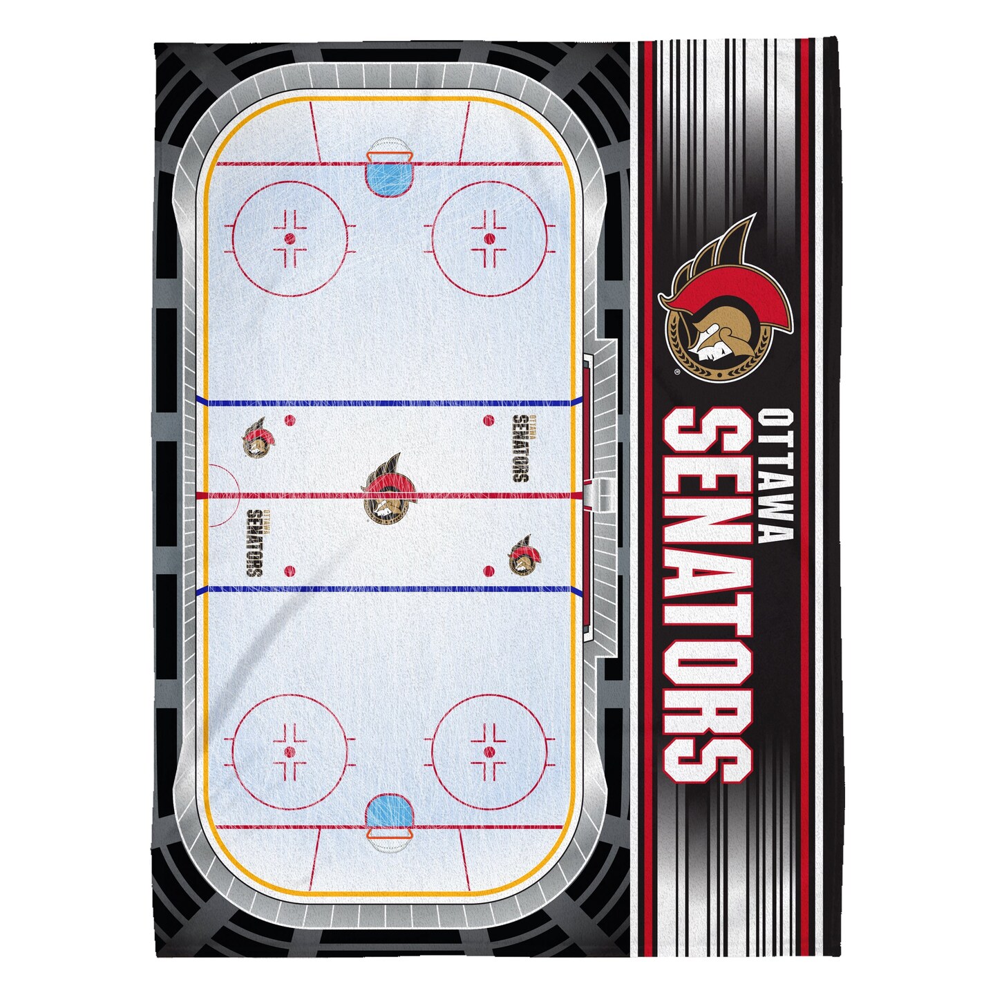Sleep Squad Ottawa Senators Home Ice 60&#x201D; x 80&#x201D; Raschel Plush Blanket