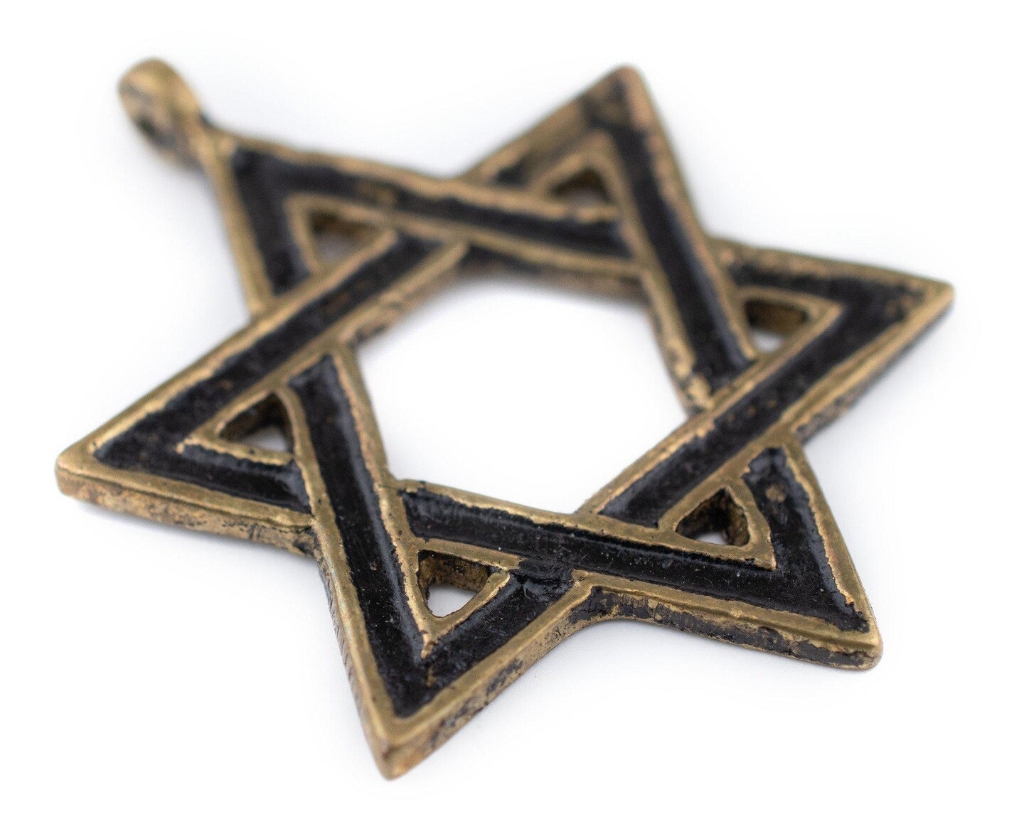 TheBeadChest Brass Star of David Pendant (48x62mm), Ethnic &#x26; Rustic Judaica Jewelry Supply