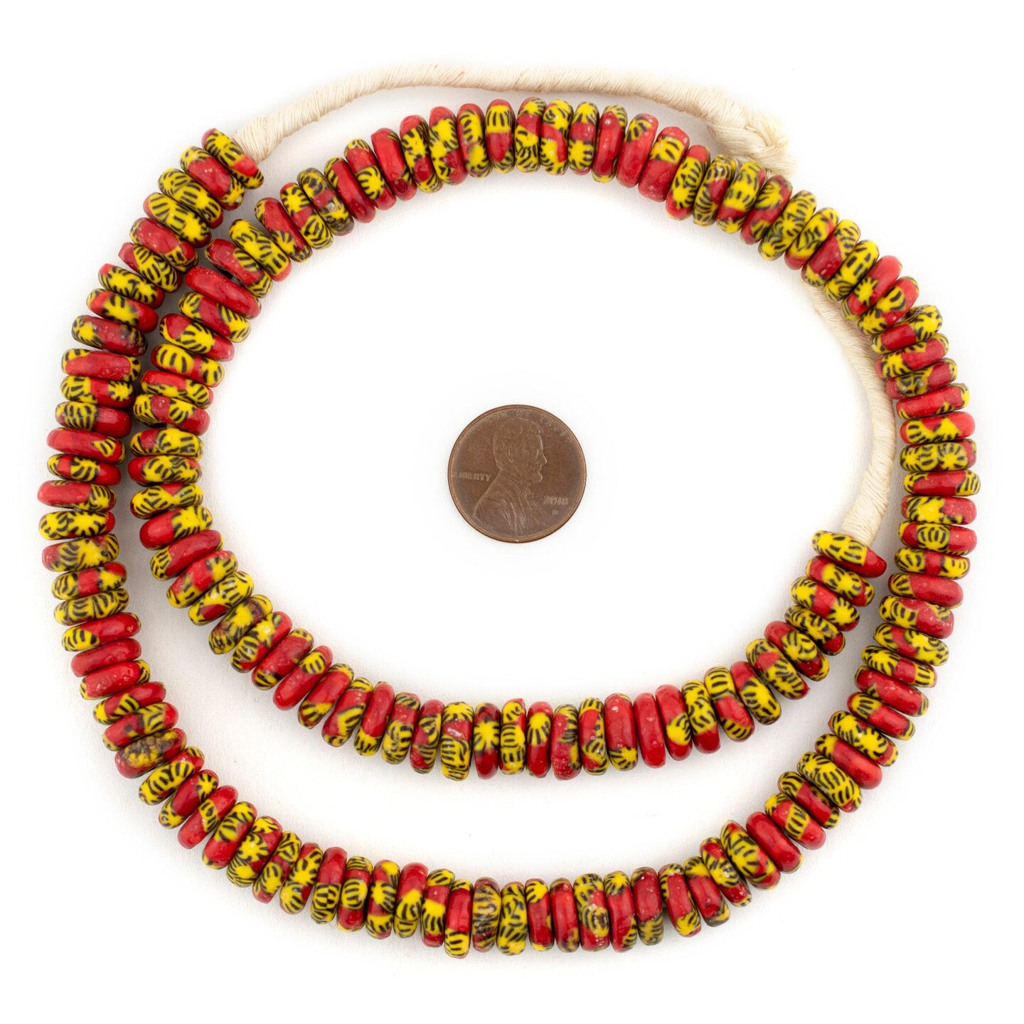 TheBeadChest Sun &#x26; Fire Fused Rondelle Recycled Glass Beads (11mm)