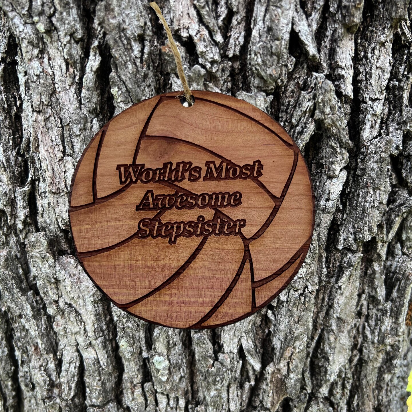 Volleyball Worlds most awesome Stepsister - Cedar Ornament Volleyball Worlds most awesome Stepsister - Cedar Ornament