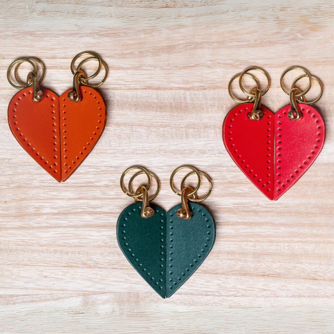 Leather Craft Keychains Couple Keychain Valentine's Day Gift