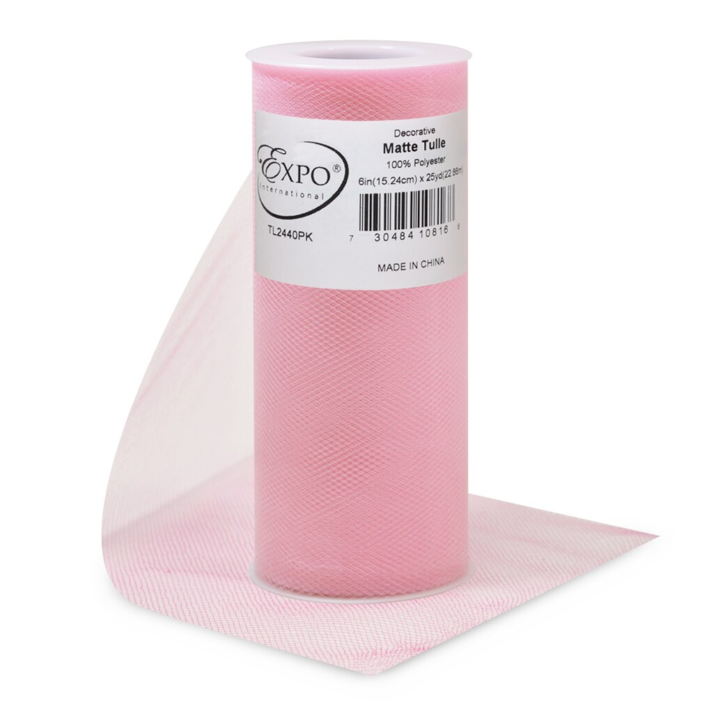Pack of 96 Decorative Matte Tulle Spool of 6 Inch X 25 Yards