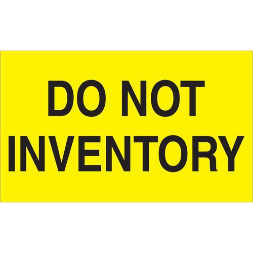 Tape Logic Labels, &#x22;Do Not Inventory&#x22;, 3&#x22; x 5&#x22;, Fluorescent Yellow, 500/Roll