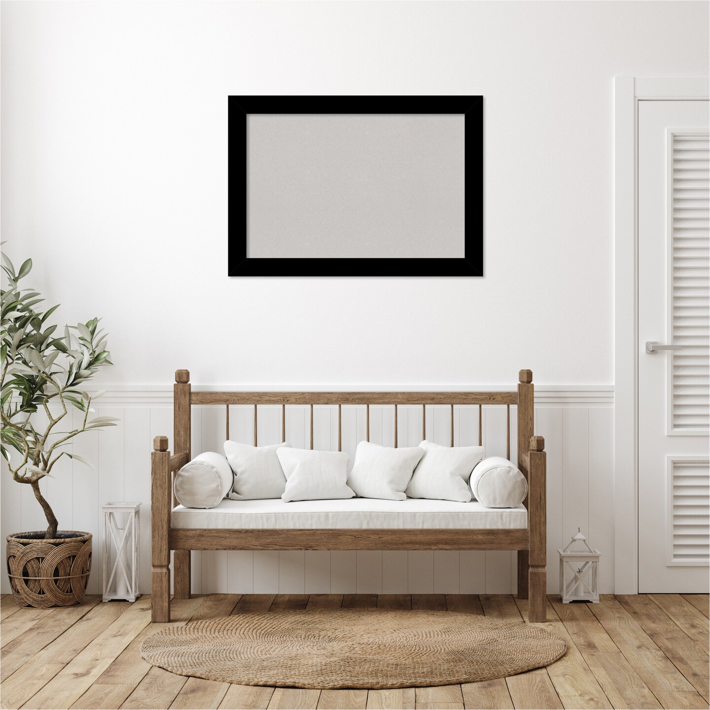 Basic Wood Framed Corkboard, Grey Cork