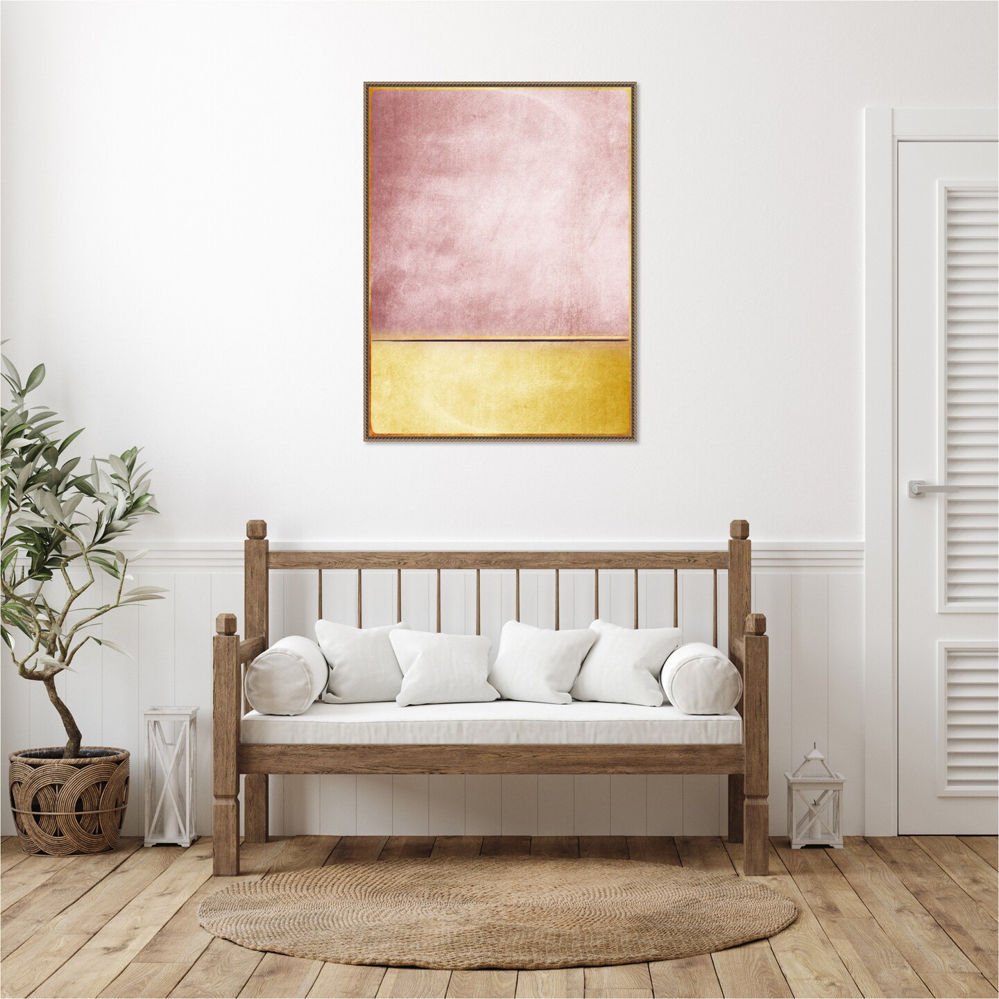 Pink and Yellow 3 by Alyson Storms Framed Canvas Wall Art