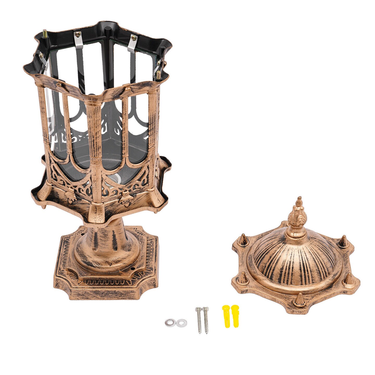 Kitcheniva Antique Bronze Outdoor Post Pole Light Fixture