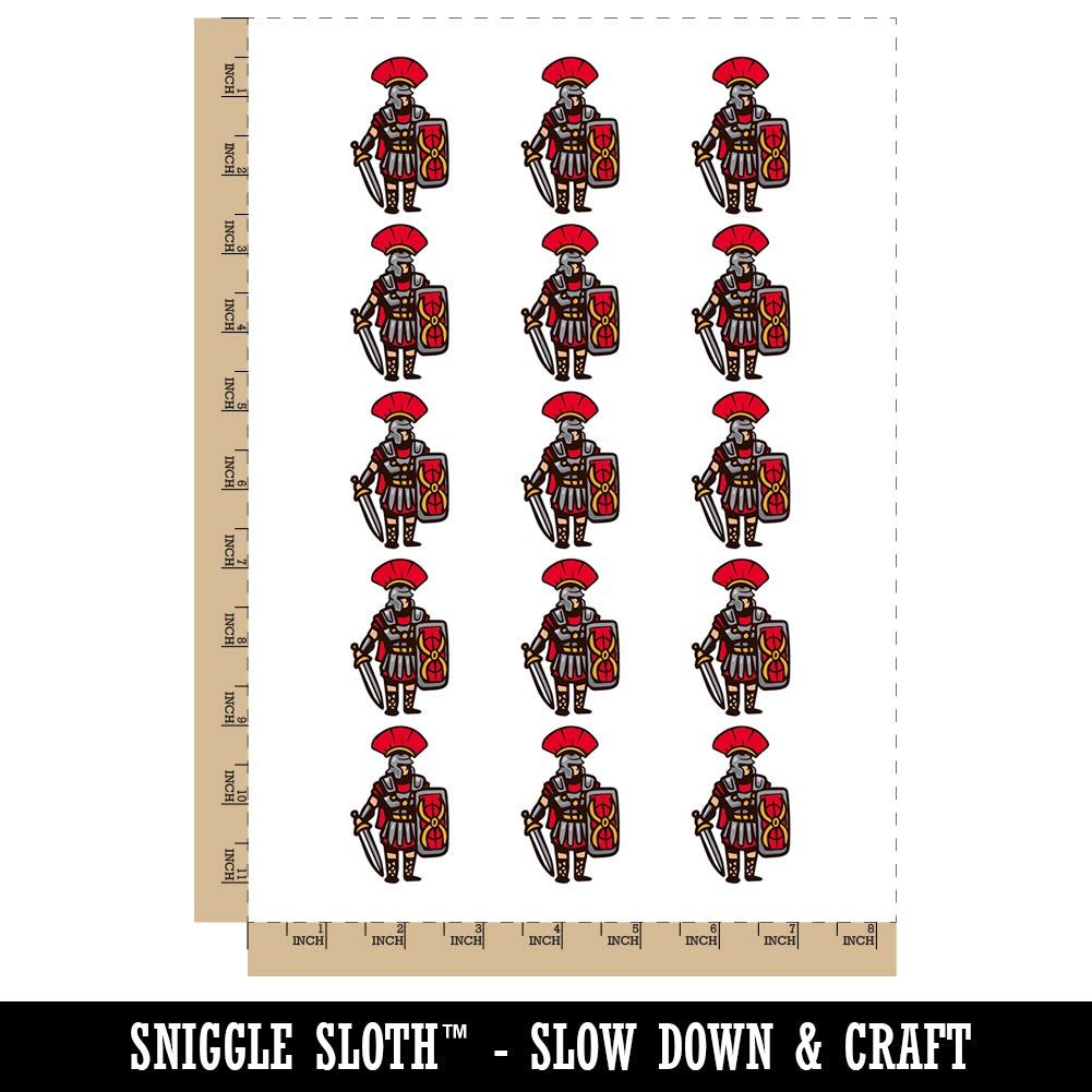 Roman Soldier Centurion Sword Shield Temporary Tattoo Water Resistant Fake Body Art Set Collection (1 Sheet)