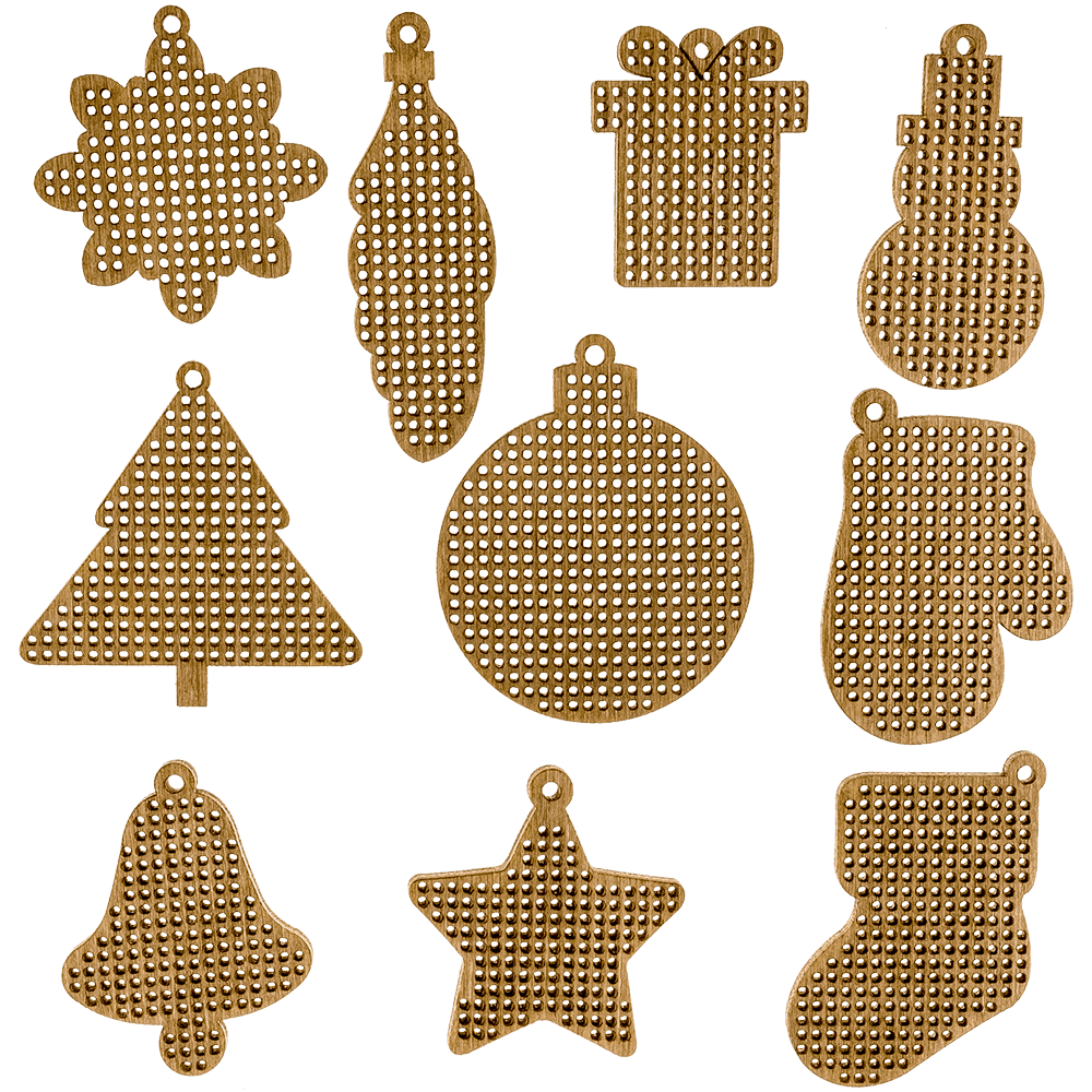 Set of blanks for embroidery on wood