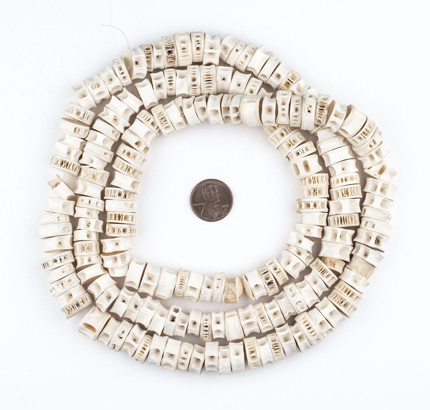 Fish Vertebrae Beads - Full Strand of Recycled African Bone Beads - The Bead Chest (12-16mm)
