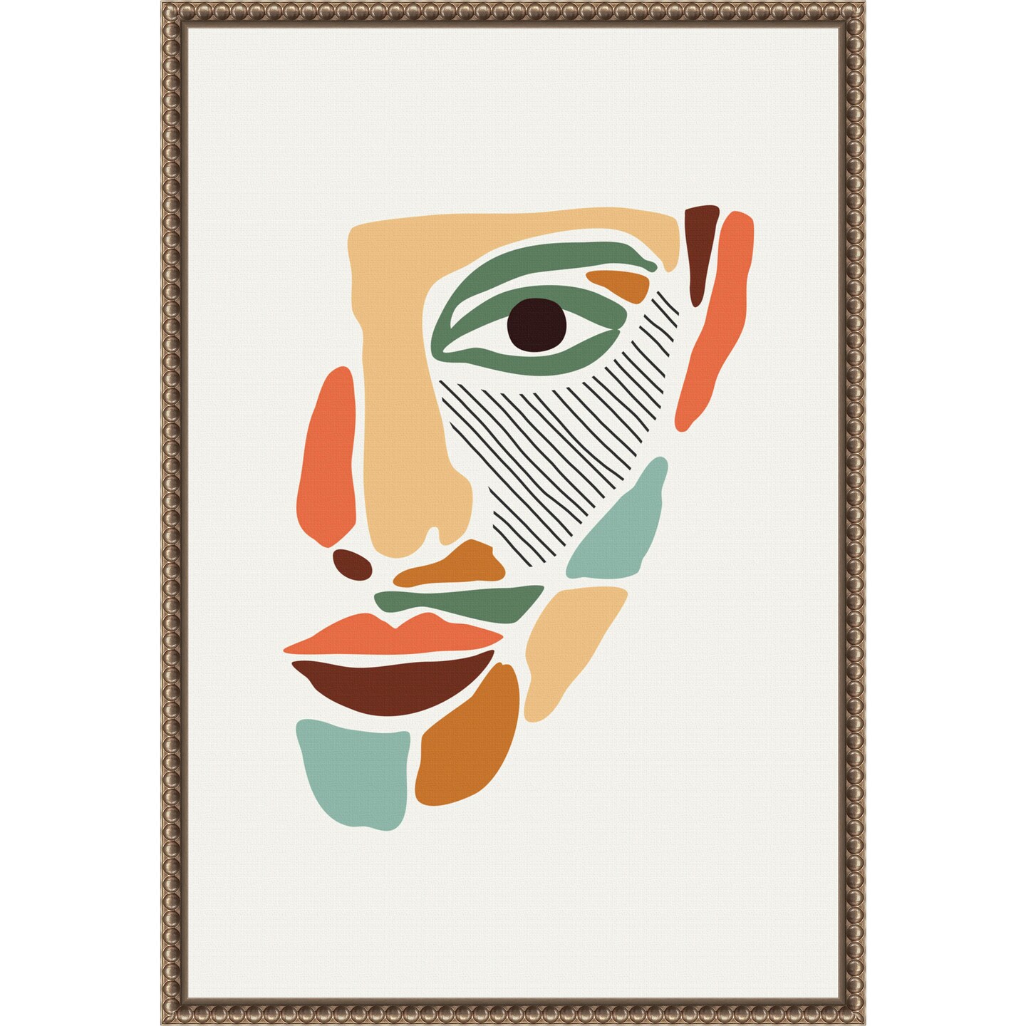 Color Abstract Faces #2 by Jay Stanley Framed Canvas Wall Art