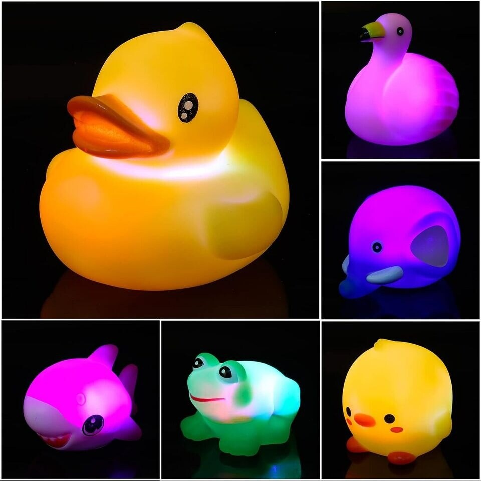 6 Pcs Prefilled Easter Eggs with Light-up Bath Toys Animal Floating Toys