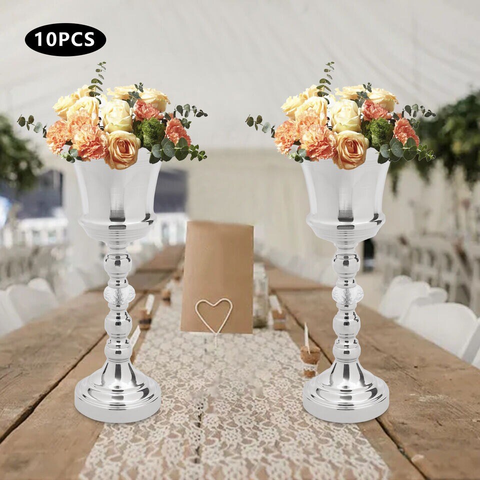 10 Pcs Metal Tall Vase Trumpet Vases Wedding Centerpieces for Party Decoration