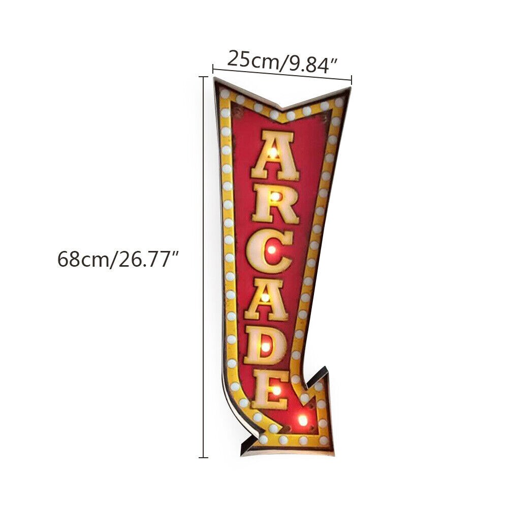 Kitcheniva Metal Wall Hanging Retro ARCADE Arrow Sign