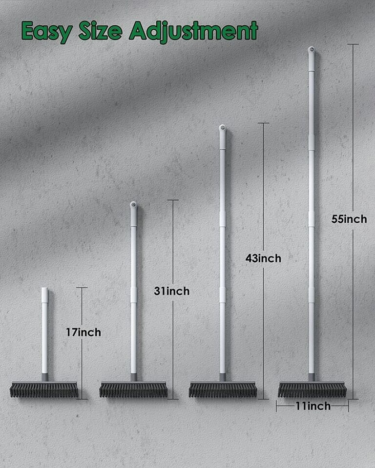 1x Floor Scrub Brush 2 in 1 Scrape & brush Push Broom Stiff Bristle