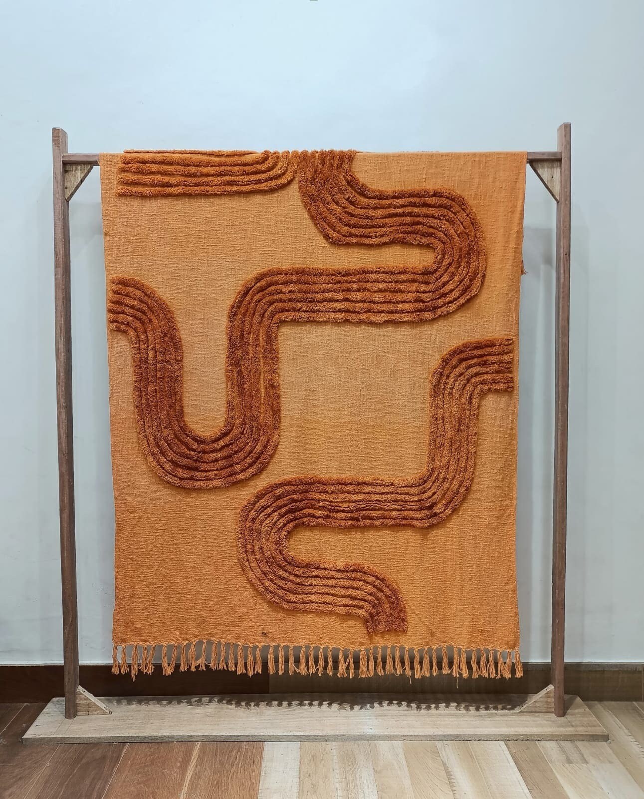 Tufted Waves Throws Blanket | Boho Sofa throw | cotton throw for bedroom| Minimalist throws| Throws