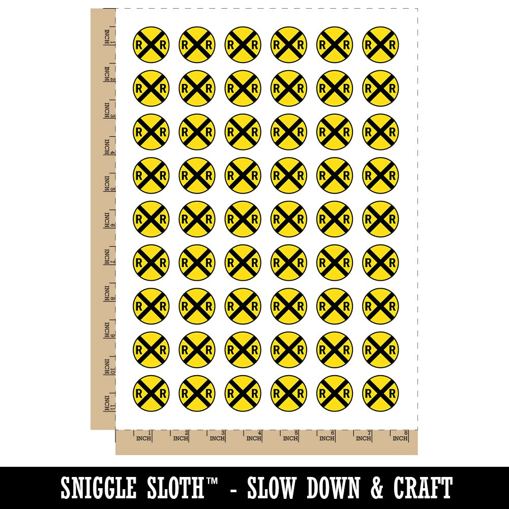 Railroad Crossing Train Temporary Tattoo Water Resistant Fake Body Art Set Collection (1 Sheet)