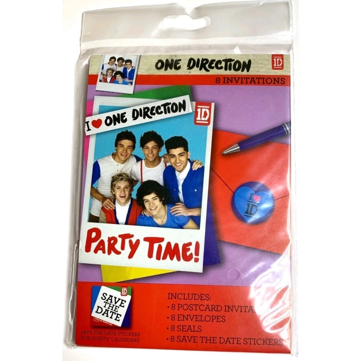 Designware One Direction 1D Pack of 8 Invitations  Zayn Harry Liam Louis Niall