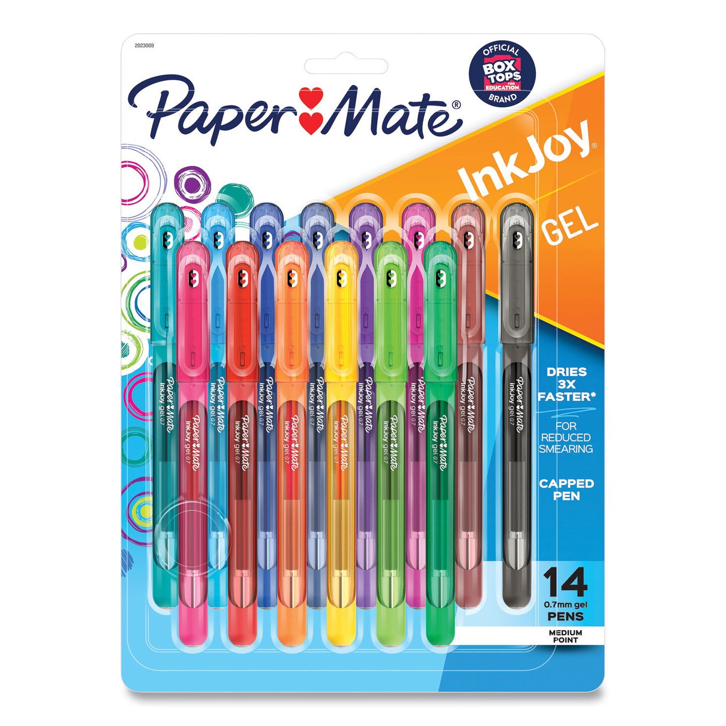 Papermate InkJoy Stick Gel Pen, Medium 0.7mm, Assorted Ink/Barrel, 14/Pack
