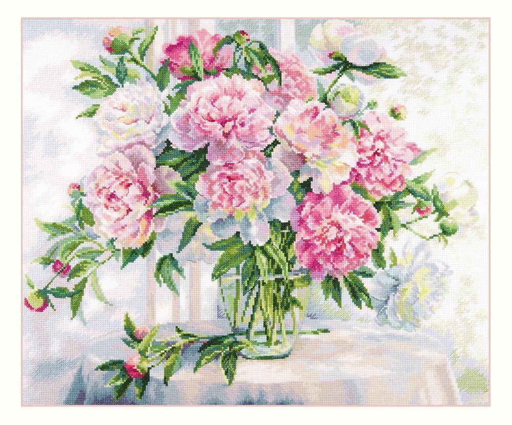Peonies by the window  2-51 Counted Cross-Stitch Kit