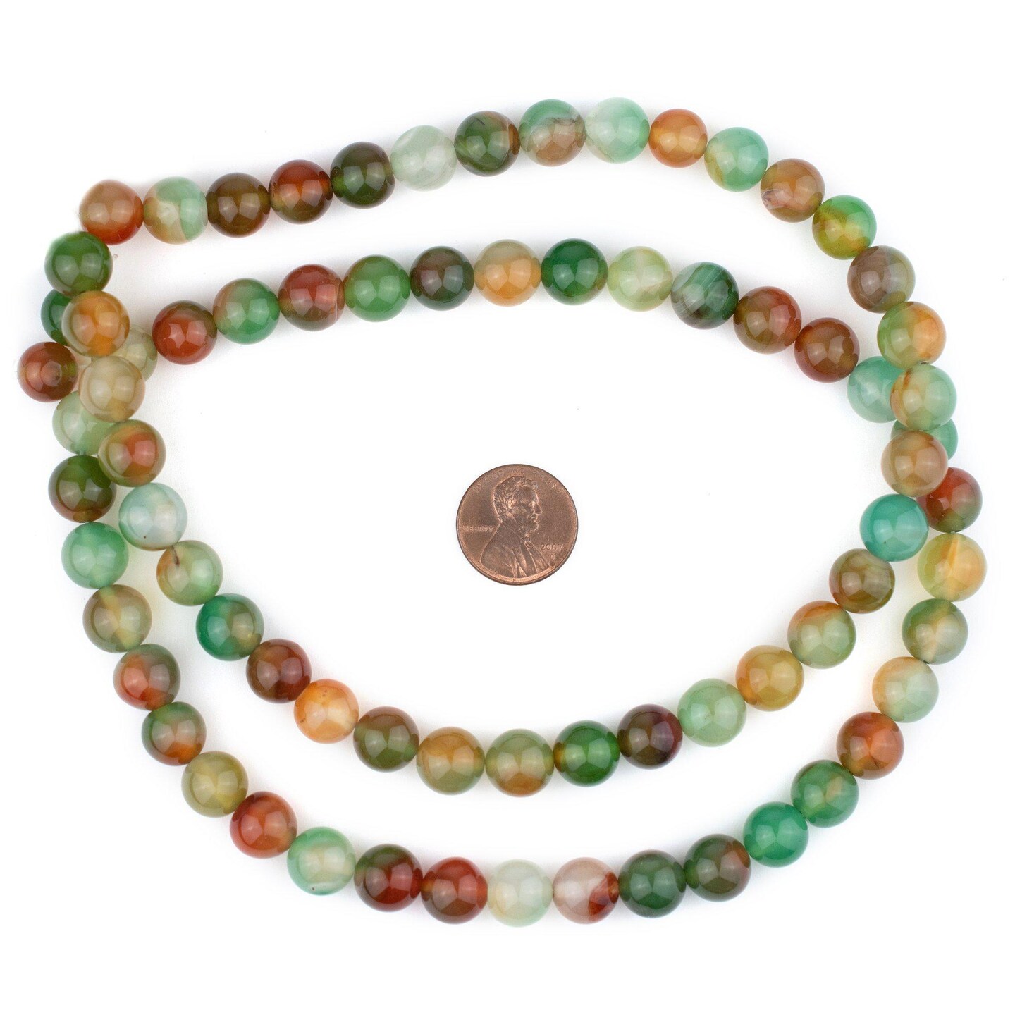 TheBeadChest Round Rainbow Agate Beads (10mm): Organic Gemstone Round Spherical Energy Stone Healing Power Crystal for Jewelry Bracelet Mala Necklace Making