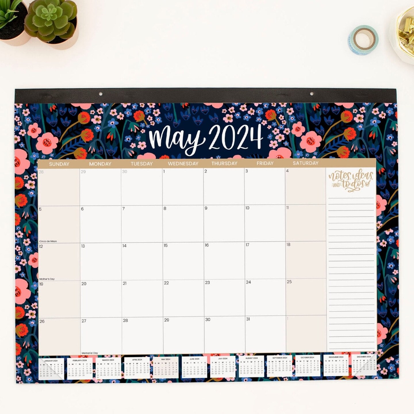 bloom daily planners 2024 Desk & Wall Calendar, 16" x 21", Seasonal