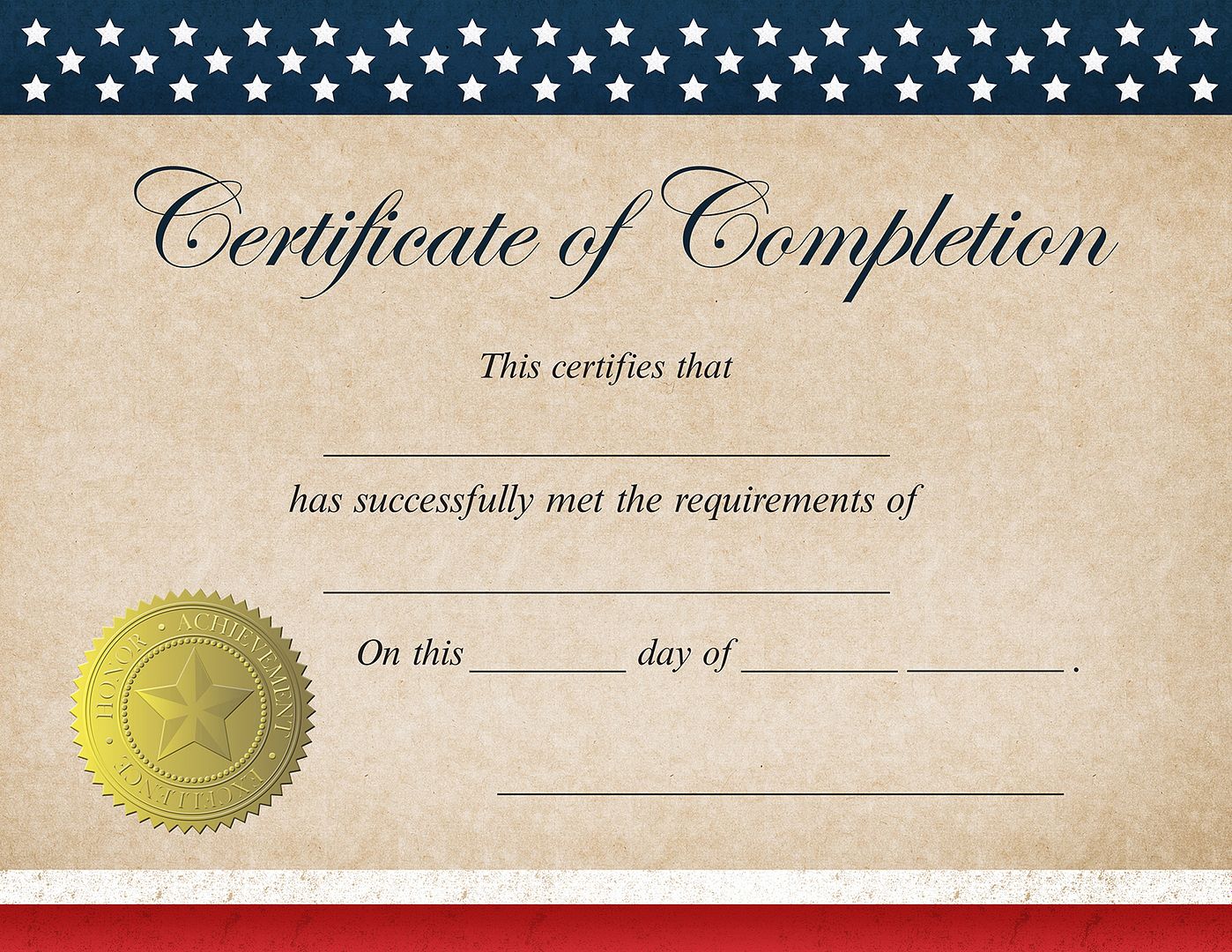Great Papers! Stock Fill-In Certificates Patriotic, Completion, 8.5" x 11", Not Printer Compatible, 25 Count