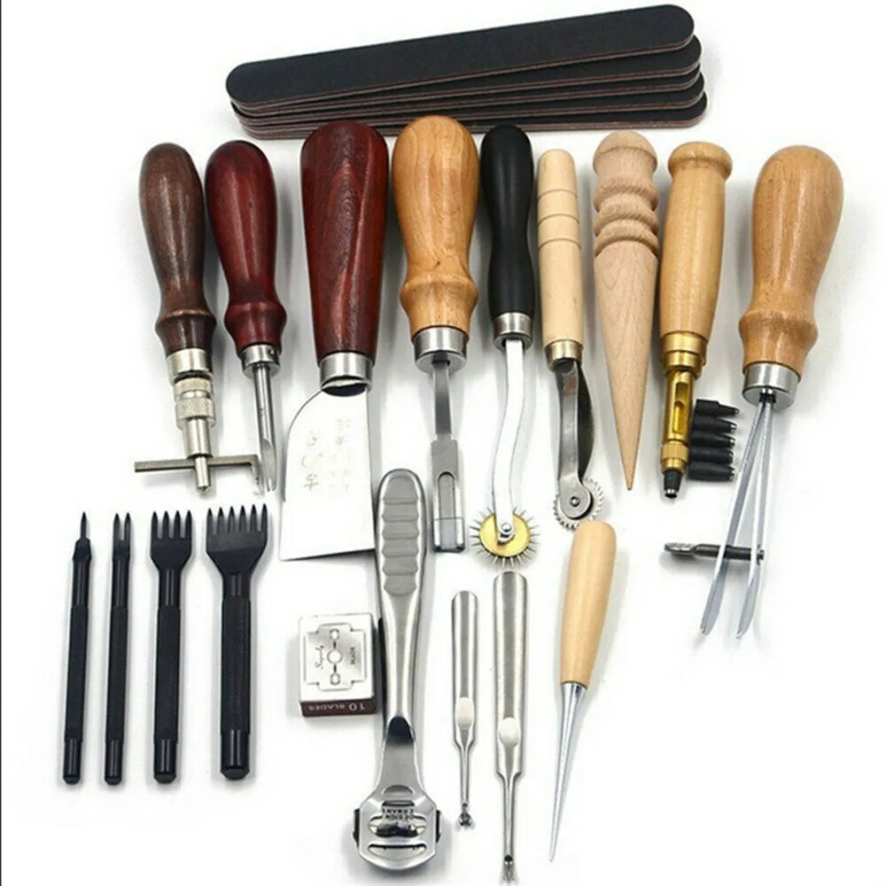 Leather Working Tools for Stitching Punching Cutting Sewing Leather Craft Making