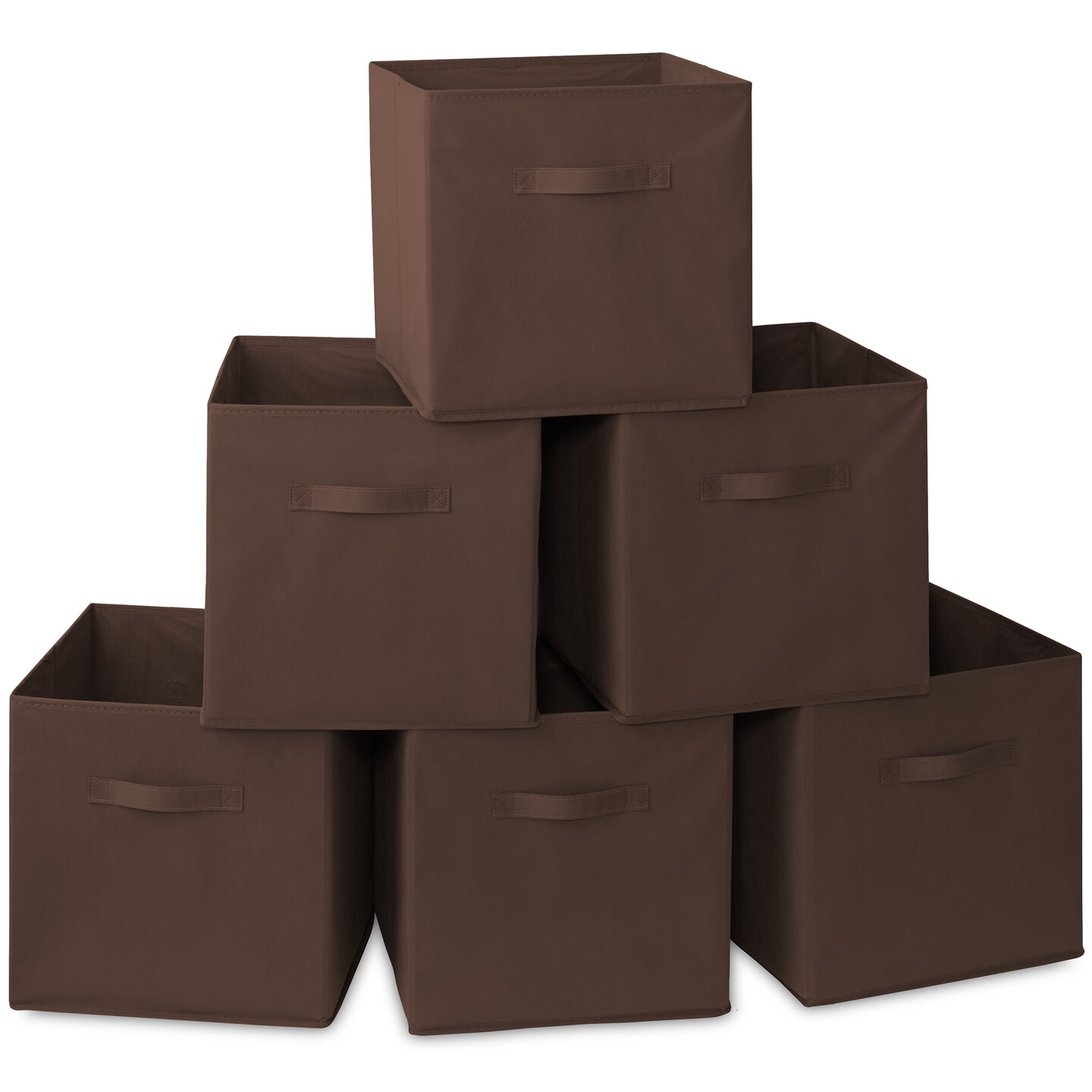 Casafield Set of 6 Collapsible Fabric Cube Storage Bins - Foldable Cloth Baskets for Shelves, Cubby Organizers & More