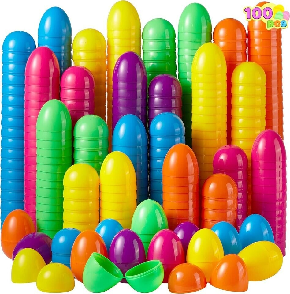 2.3&#x22; Easter Eggs, Bright Plastic Easter Eggs Fillable, Assorted Colors